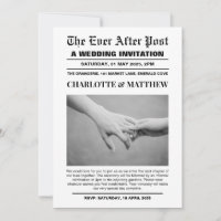Wedding Invitation Front Page Newspaper