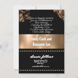 wedding invitation gold colour floral