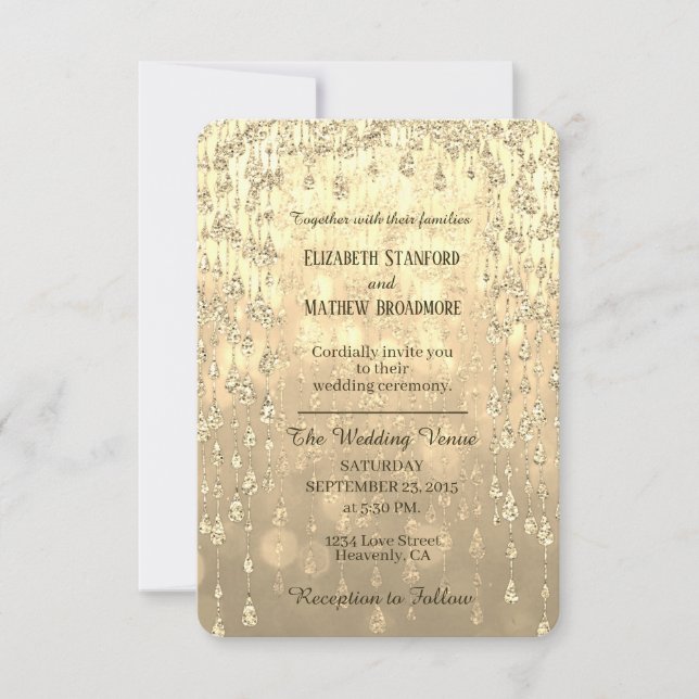 Wedding Invitation | Gold Crystal (Front)