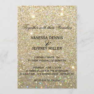Wedding Invitation - Gold Glit Fab & Two