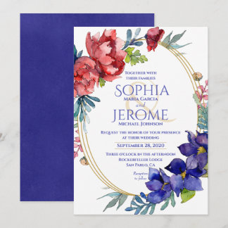 Wedding Invitation | Happiness Floral Watercolor