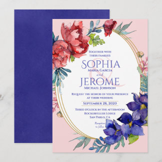 Wedding Invitation | Happiness Floral Watercolor