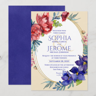 Wedding Invitation | Happiness Floral Watercolor
