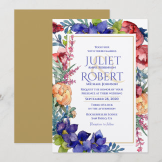 Wedding Invitation | Happiness Watercolor Floral