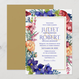 Wedding Invitation | Happiness Watercolor Floral