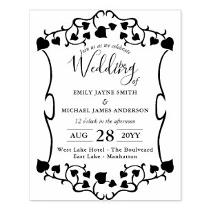Wedding Invitation INK STAMP - Custom Vintage DIY