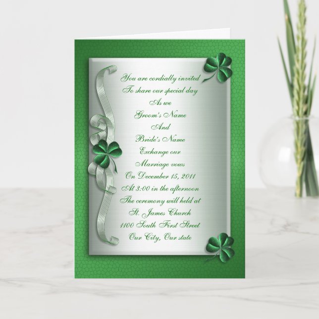 Wedding invitation Irish card (Front)