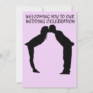 WEDDING INVITATION KISSING COUPLE SILHOUETTE