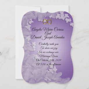 Wedding invitation, Lavender with Ivy custo m colo Invitation