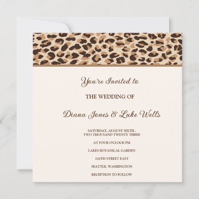 Wedding Invitation-Leopard Print Invitation (Front)