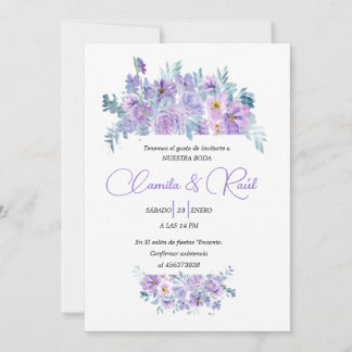 Wedding Invitation "Lilac Tones Flowers"
