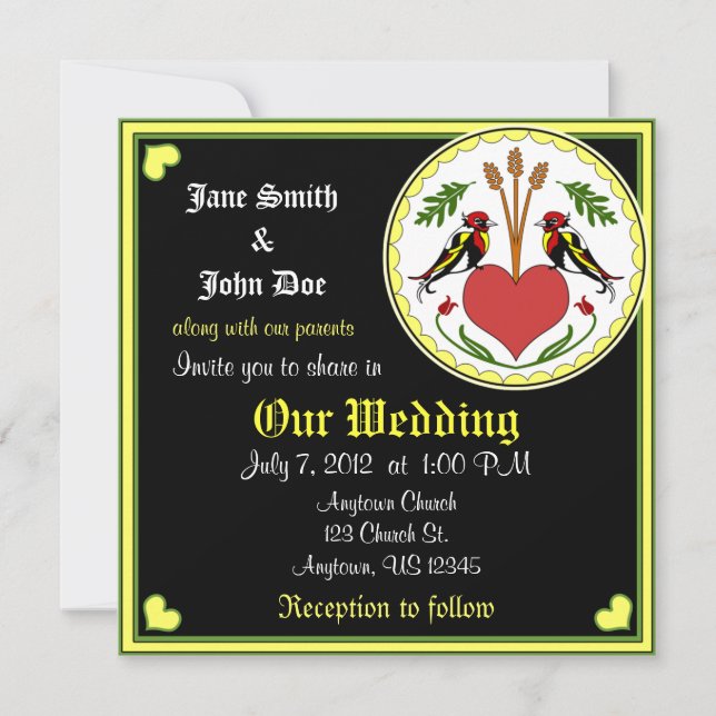 Wedding Invitation - Long, Happy Relationship Hex (Front)