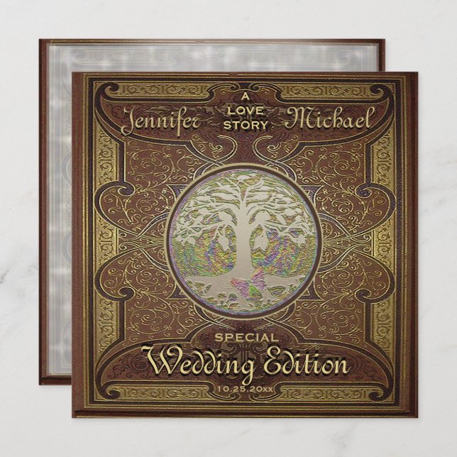 Wedding Invitation - Love Story Romantic (Front/Back)