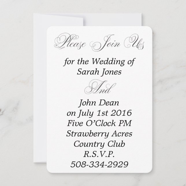 Wedding invitation minimalist elegant (Front)