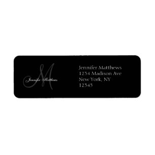 Wedding Invitation Monogram Return Address Labels