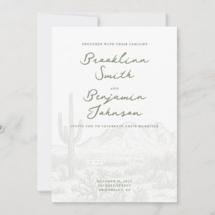 Wedding Invitation Mountain Desert Scene