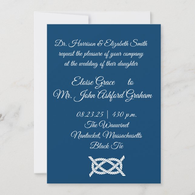  Wedding Invitation Nautical Knot (Front)