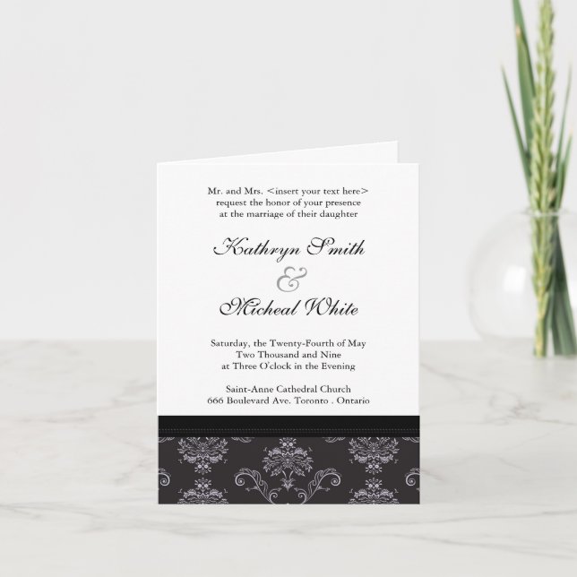 Wedding Invitation Notecard | E1 (Front)