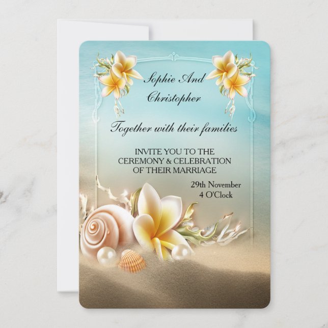 Wedding Invitation Ocean Beach Venue (Front)