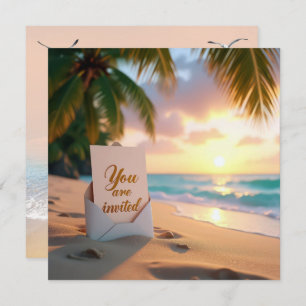 Wedding Invitation On a Tropical Beach