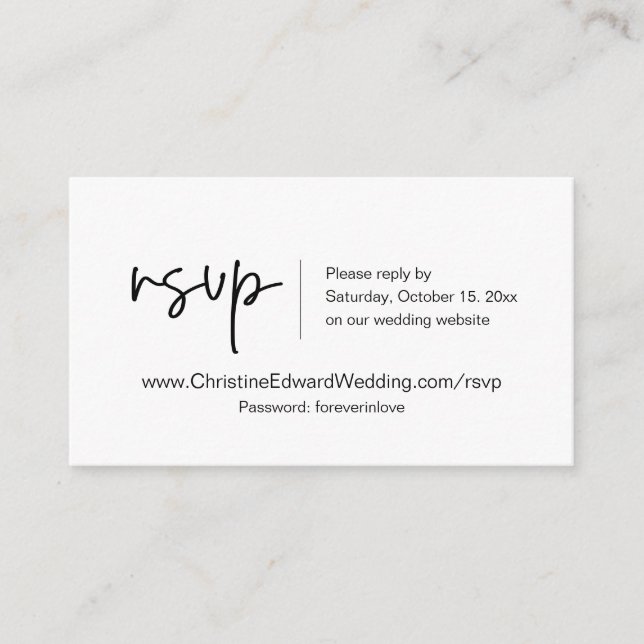 Wedding Invitation Online RSVP, Casual Themed Card (Front)