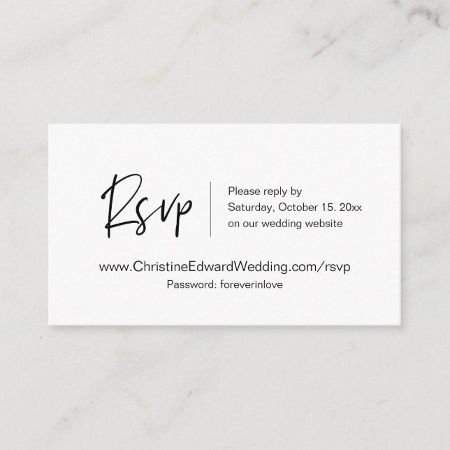 Wedding Invitation Online RSVP, Casual Themed Card (Front)
