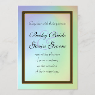Wedding Invitation Opalescent Rainbow