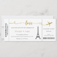 Wedding Invitation, Paris Wedding Invite, Love