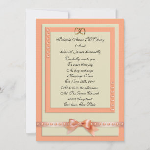 Wedding Invitation peach and cream