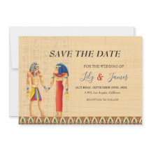 Wedding Invitation Pharaonic heritage on papyrus