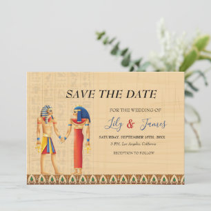 Wedding Invitation Pharaonic heritage on papyrus