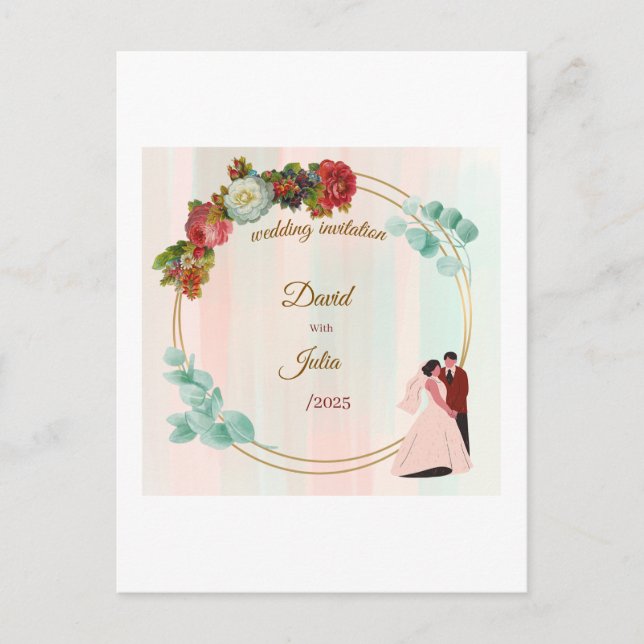 wedding invitation  postcard (Front)