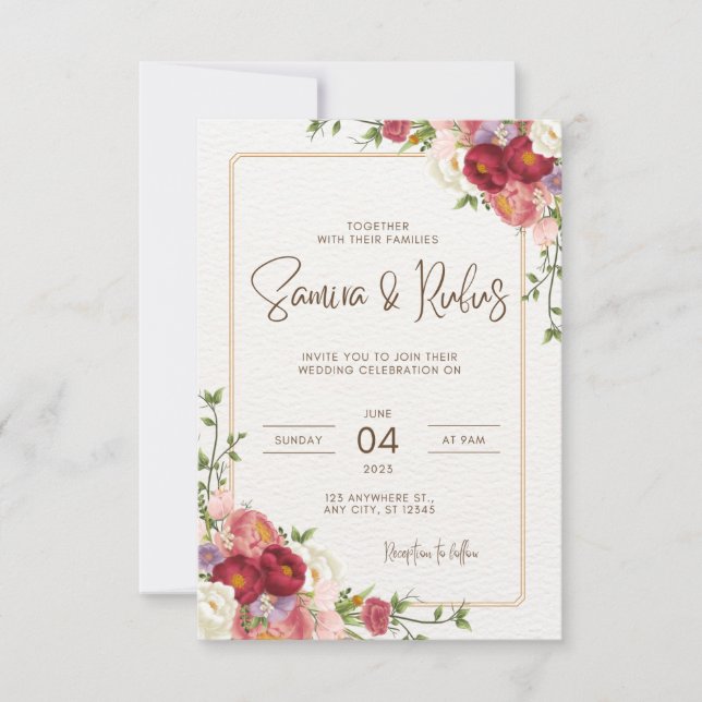 Wedding invitation postcard  (Front)