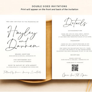 Wedding Invitation Postcard, Simple Wedding Invite
