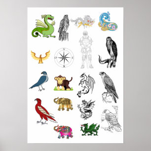 Wedding Invitation Poster Elegant Animal Art
