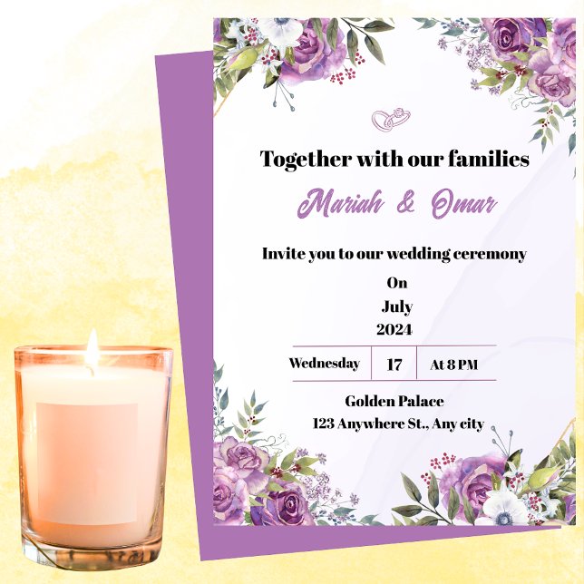 Wedding invitation purple  (Creator Uploaded)