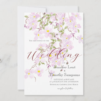 Wedding Invitation  purple climbing clematis 3