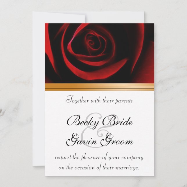 Wedding Invitation Roses Are Red (Front)