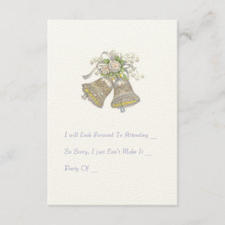 Wedding Invitation RSVP Card. "Wedding Bells"