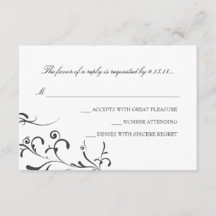 Wedding Invitation -RSVP Floral Grace wb