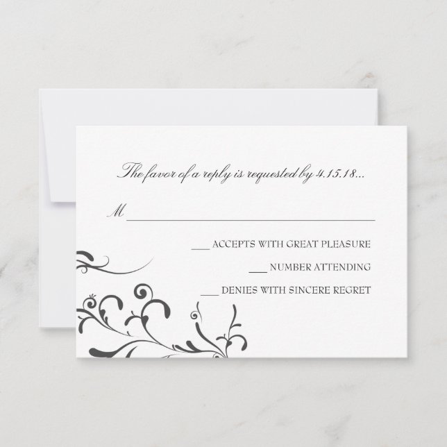 Wedding Invitation -RSVP | Floral Grace |wb (Front)