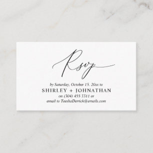 Wedding Invitation RSVP, Modern Romantic Reminder