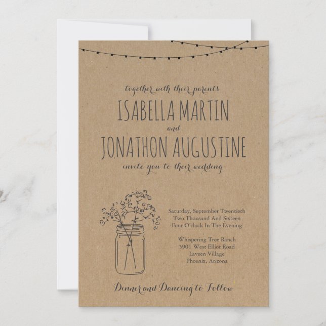 Wedding Invitation | Rustic Kraft (Front)