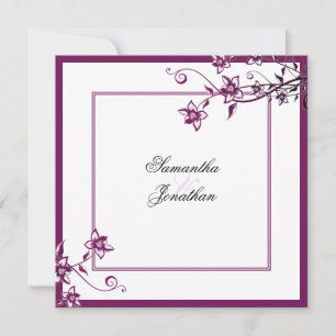 Wedding Invitation Sangria & White Elegant Floral