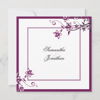 Wedding Invitation Sangria & White Elegant Floral