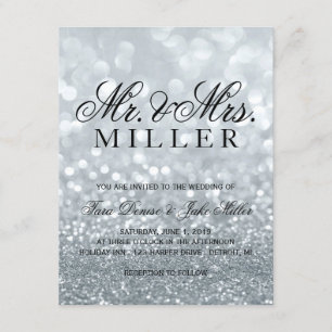 Wedding Invitation - Silver Glit Fab