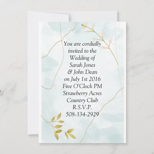 Wedding invitation simple (Front)