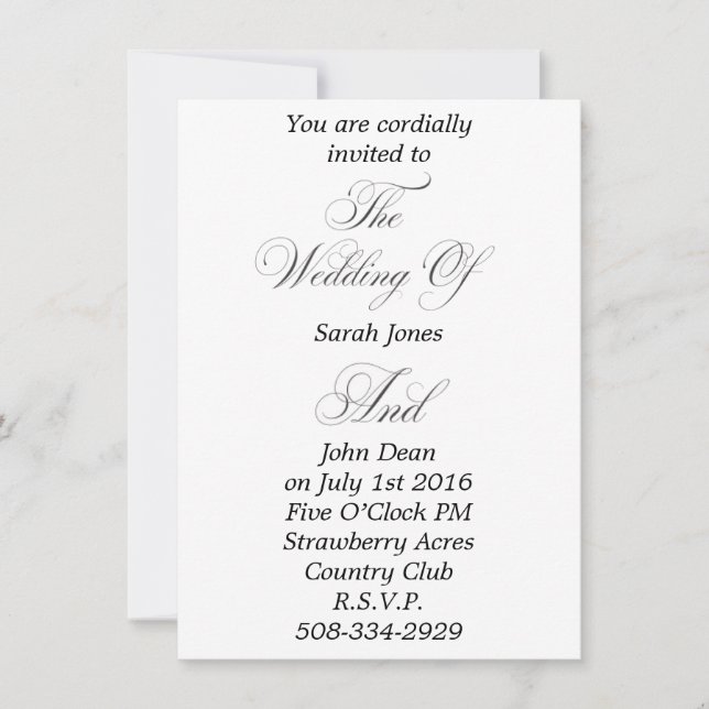 Wedding invitation simple (Front)