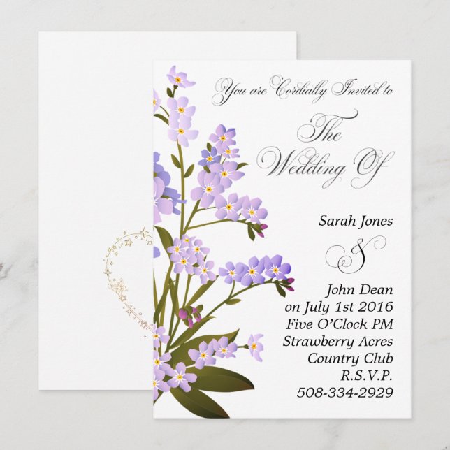 Wedding invitation simple (Front/Back)