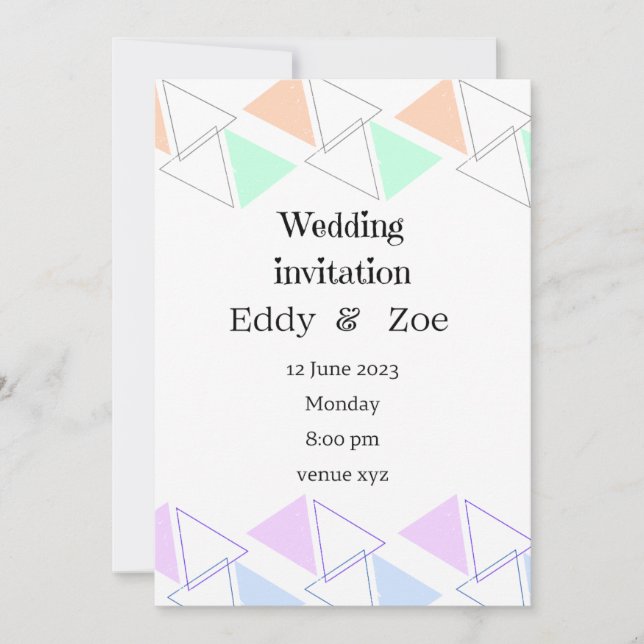 Wedding invitation simple (Front)